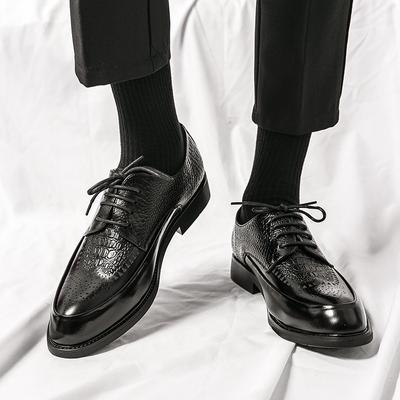 Modische, hochwertige Lederschuhe mit Krokodilmuster, Halbschuhe für Herren, Schnürschuhe, dicke Sohle, spitze Zehenpartie, Freizeitschuhe, Hochzeitsschuhe, Mokassins