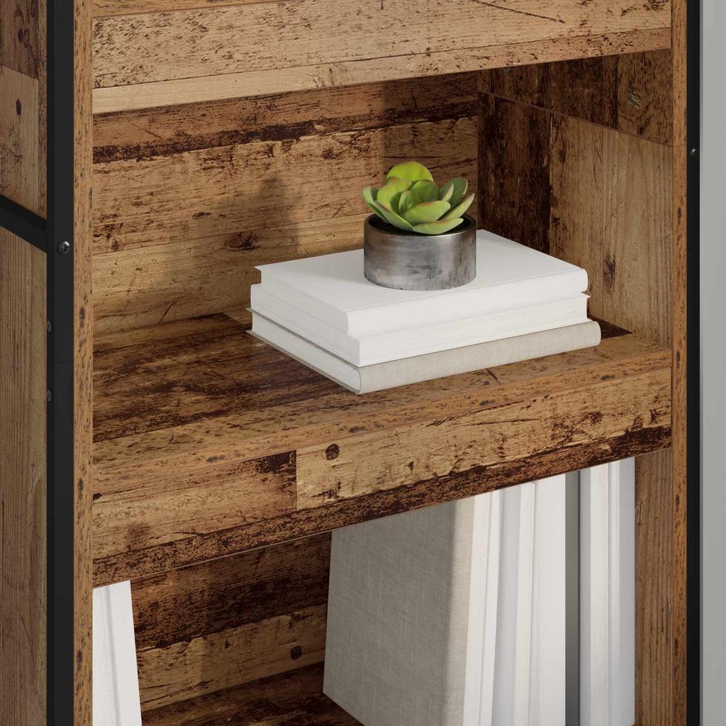Bookshelf 2 pcs Reclaimed Wood Look 60 x 30 x 189.5 cm Engineered Wood
