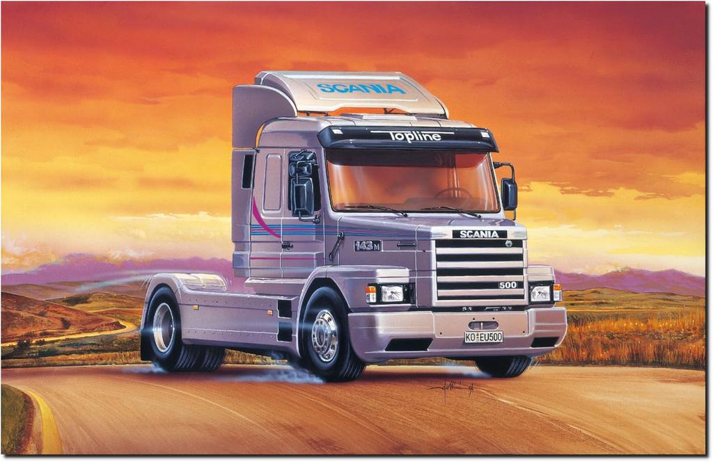 Italeri 1/24 Scale Scania 143 M500 Topline Plastic Model Kit IT0736 (Car)