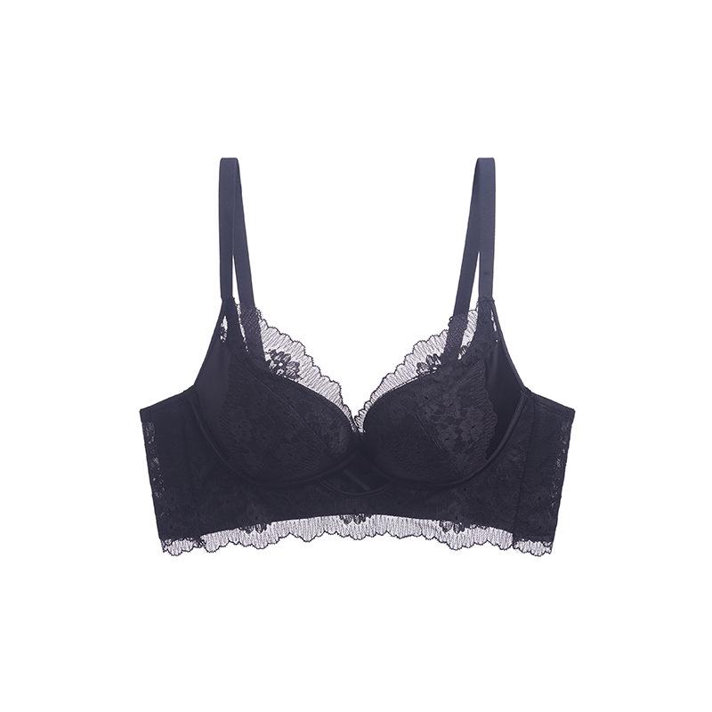 Ladies' underwear gathers without steel rims, small breasts, not empty cups, lace, pure desire bra set 8133, light pressure, thin breasts.