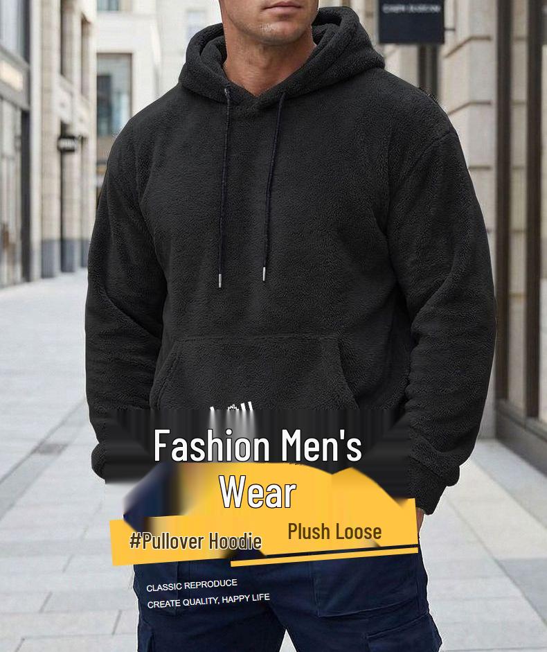 Beliebter Unisex Plüsch-Hoodie für Herbst/Winter – Lässige lockere Passform für Zuhause und Draußen