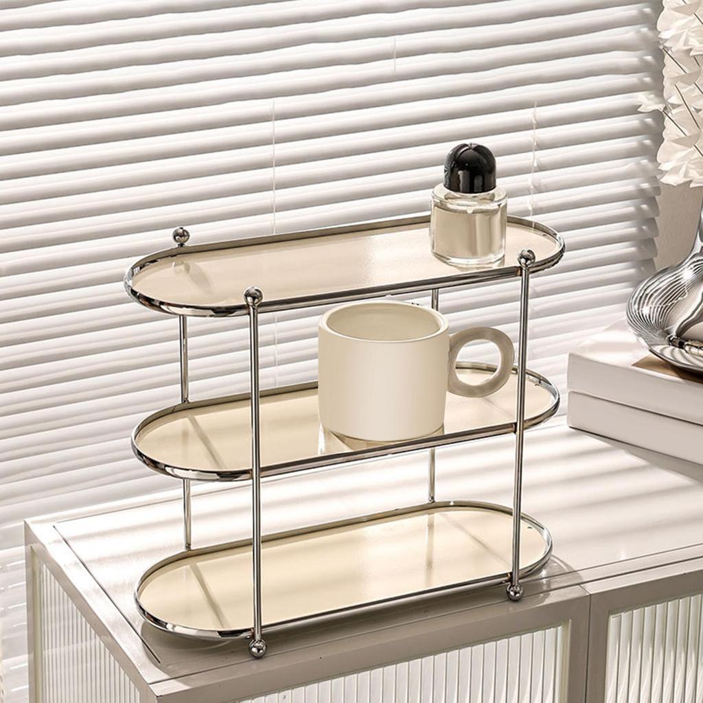 Bathroom Counter Organizer Shelf Cosmetic Storage for Bedroom 3 Layer