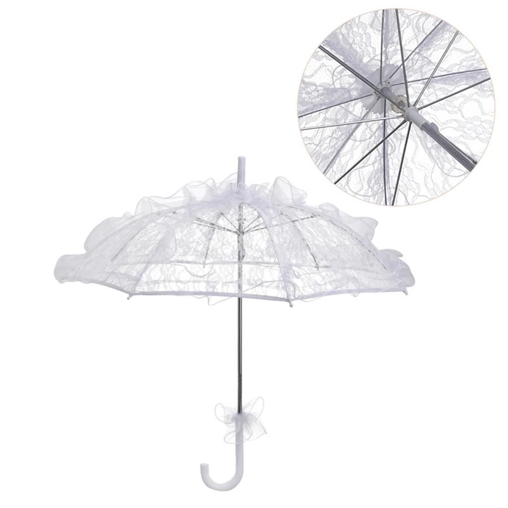 Guarda-chuva de Renda Feito à Mão Flor Vintage Romântico Guarda-sol Nupcial para Fantasia Mulheres Palco Decoração de Fotografia