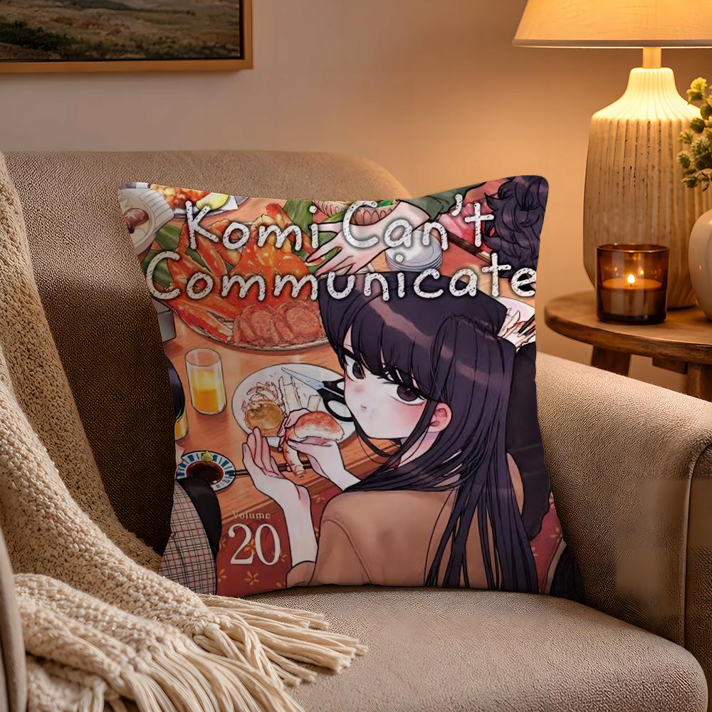 KKomi Cant Communicate Cushion Cover Soft Plush Cushion Cover Double Print And Invisible Zipper For Sofa Home Car Use