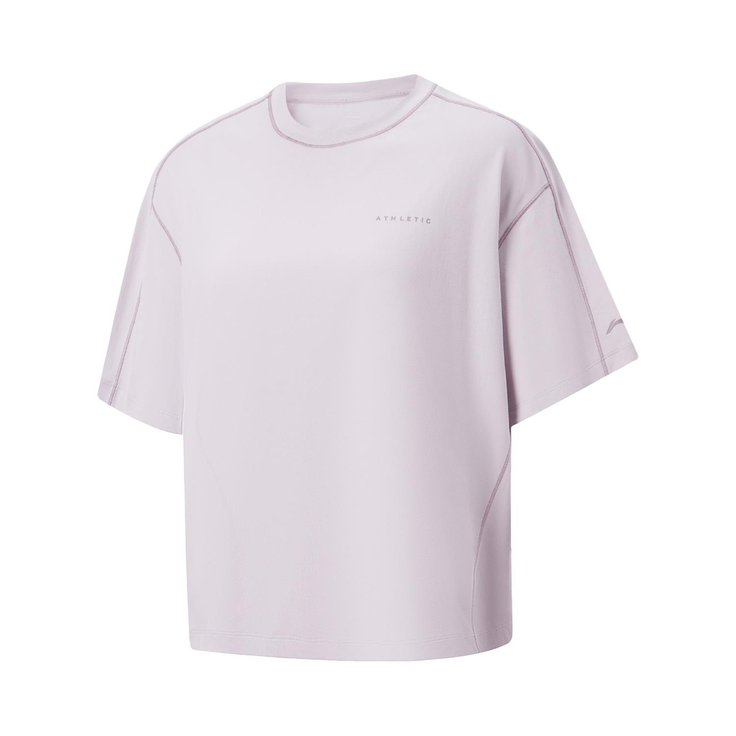 Li-Ning Fitness Series Antibacterial Quick-Dry Cool UV-Resistant Round Neck T-Shirt Women tops ATSW344-7 S