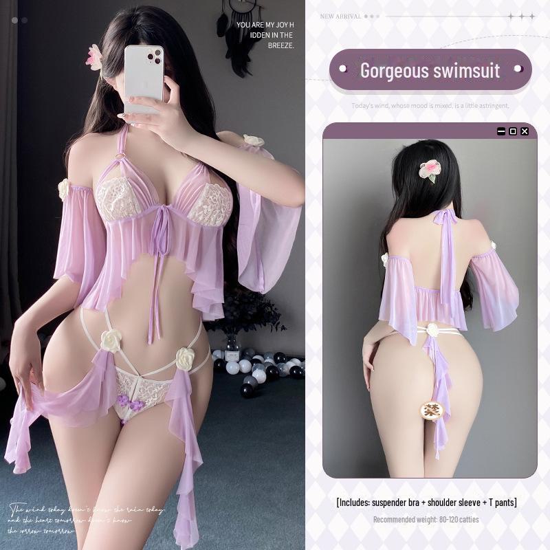 

Большой Сексуальный Кружевной Купальник Бикини Халтер 8350 One Size