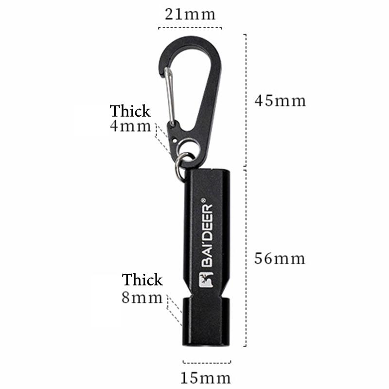 Aluminum Alloy High Decibel Whistle Keychain Double Pipe With Rope Camping Hiking Whistle 5 Colors Outdoors Portable Tools