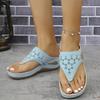 New large-size women's shoes pinch cold slippers women's metal thick-soled wedges comfortable beach sandals