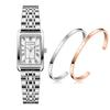 [JULIUS] JULIUS Classic Square Metal Watch with Cuff Bracelet Gift JA-1252