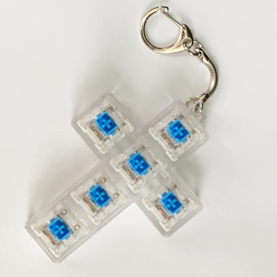 Keyboard Fidget Toy Stress Anxiety Relief 6 Keys Keyboard Clicker Keychain Portable Travel Decompression Button Sensory Toy