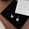 S999 Sterling Silver Freshwater Pearl Stud Earrings for Women: Elegant Screw Back Design