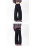 Plaid Patchwork Grey Unisex Sweatpants, Heavyweight, Loose Straight Leg, Sporty Casual Wear for Spring and Autumn.