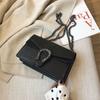 Retro Style Fashion Chain Shoulder Bag for Women Snake Pattern Crossbody Small Square Bag Trendy Accessory
