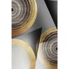 Black Gold Rough Organic Texture of Tree Rings Canvas Abstract Poster Wall Art Pictures Circle Line Paintings For Living Room