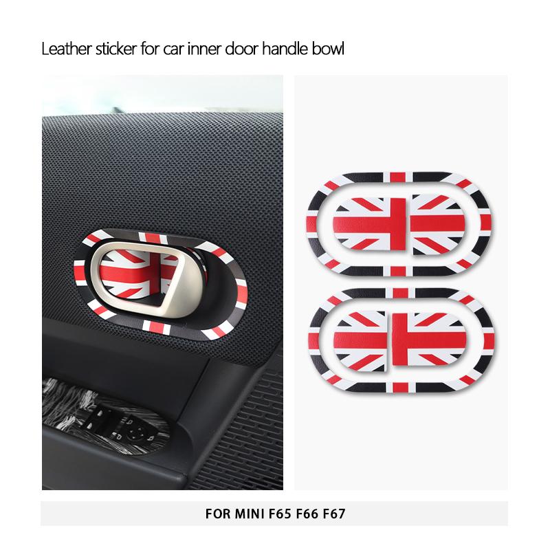 2pcs/4pcs For Mini Cooper F65 F66 F67 2024 2025 Car Inner Door Handle Bowl Trim Decoration Stickers Interior Car Accessories