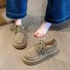 [Youshilai] Retro Platform Loafers for Women's Spring 2025 New Deep-mouth Height-increasing Casual Versatile Single Shoes