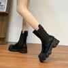Internet Celebrity Short Chelsea Boots Fashion Platform Internet Celebrity Locomotive Boots Ruth Star Same Cigarette Boots Cool Women's Boots