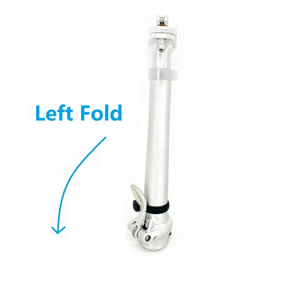

Litepro 412 E-Bike Electric Folding Bike Stem Outward/Right Folding Double Section Adjustable Stem 25.4mm Handlebar 28.6mm Fork Left -Silver