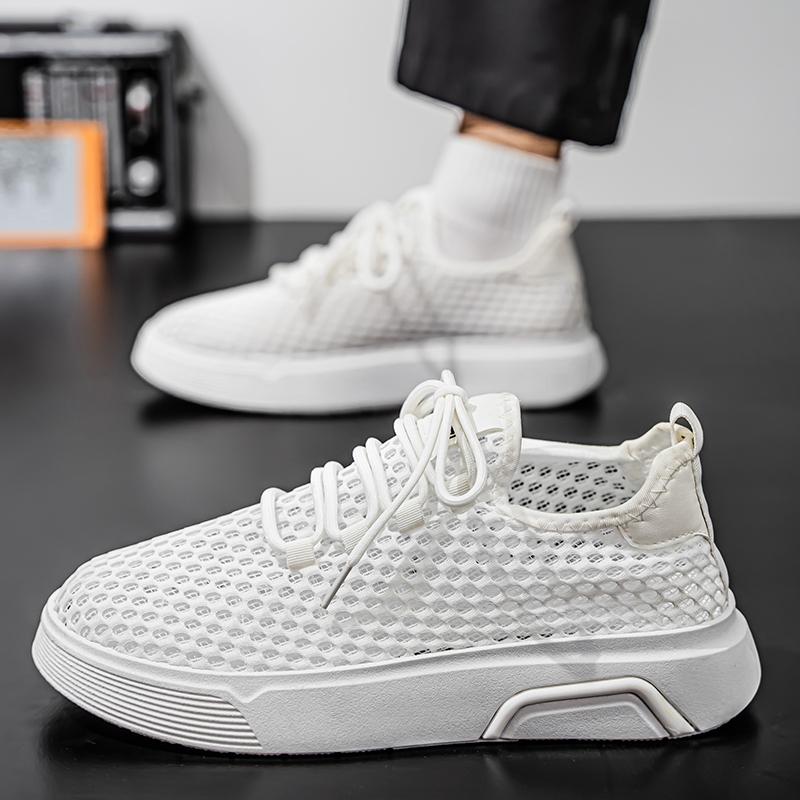 Breathable Sports Running Trend 2026 New Thick Soled Low Top Large Hole Mesh Fashionable Casual Sports Shoes for Men