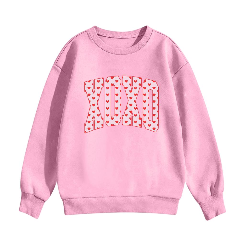 Dětská ležérní mikina s kulatým výstřihem a potiskem, s dlouhým rukávem a kapucí