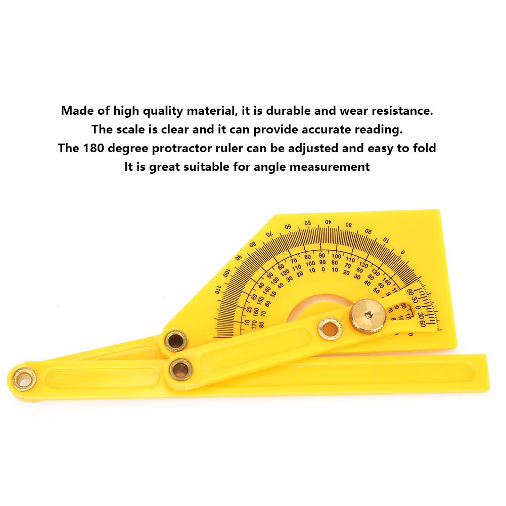 Plastic 180 Degree Pointer Protractor Angle Ruler Woodworking Measuring Carpenter Tool