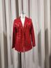 Women's Sequin Lapel Cardigan Blazer - Solid Color, Long Sleeve, Casual