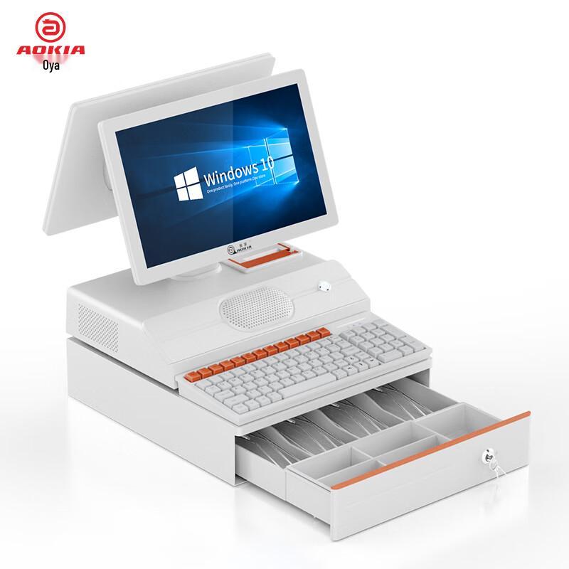 Aojia POS800 Commercial Dual Touch Screen All-in-One POS System CN plug (adapter included)
