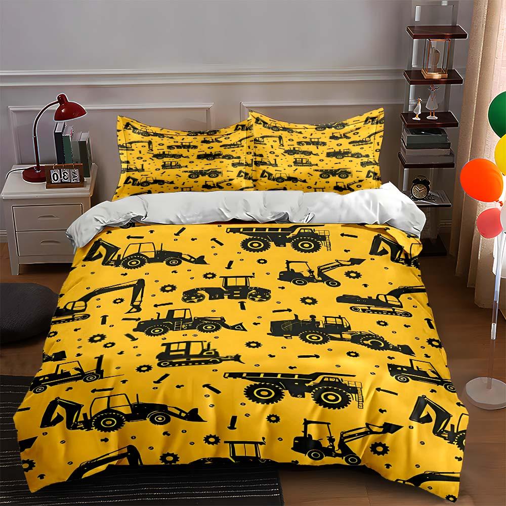 

Construction vehicle pattern Bedding Duvet cover sets Duvet covers Pillowcases gifts (1 * Duvet Cover 2 * Pillowcases, without duvet insert) 135x200cm