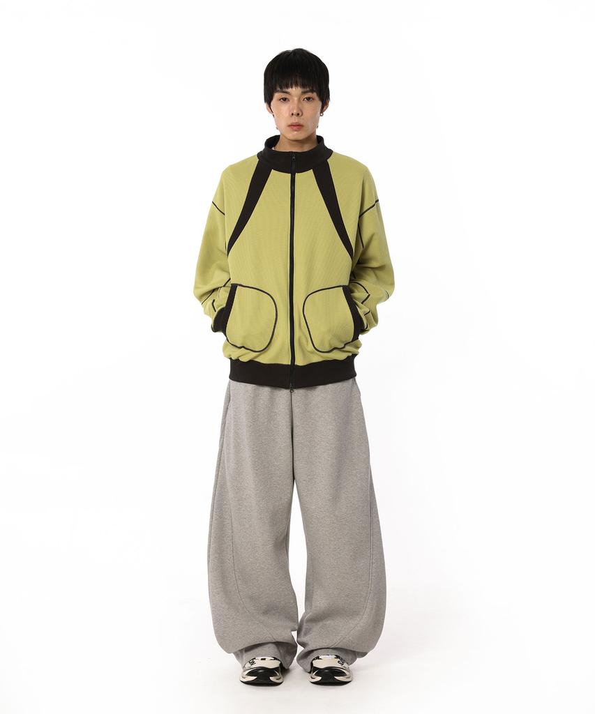 BOUNDARY Curved Cut Long Training Pants [Gray]
