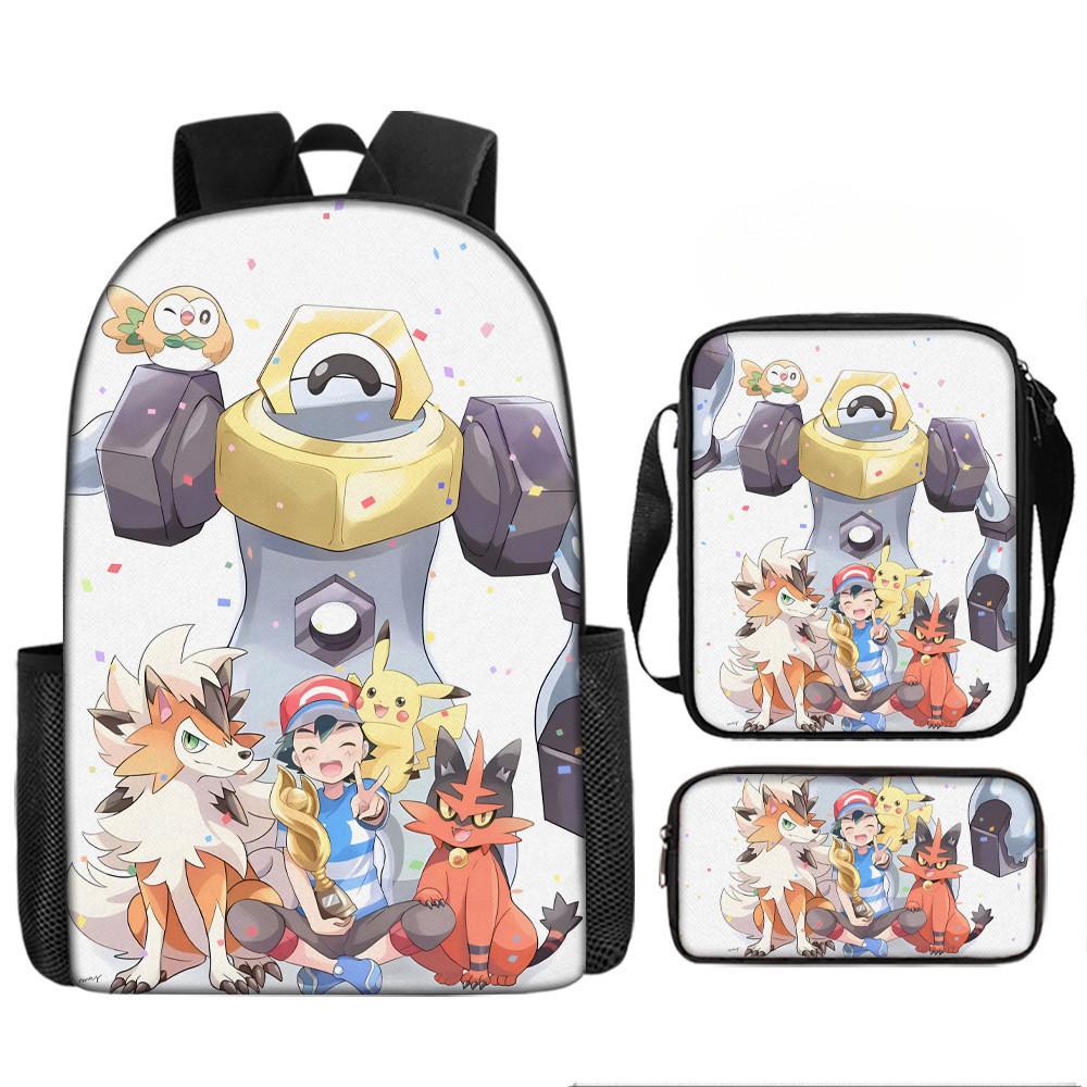 Pokémon Printed Cartoon Backpack Children Schoolbag Shoulder Bag Bag Pencil