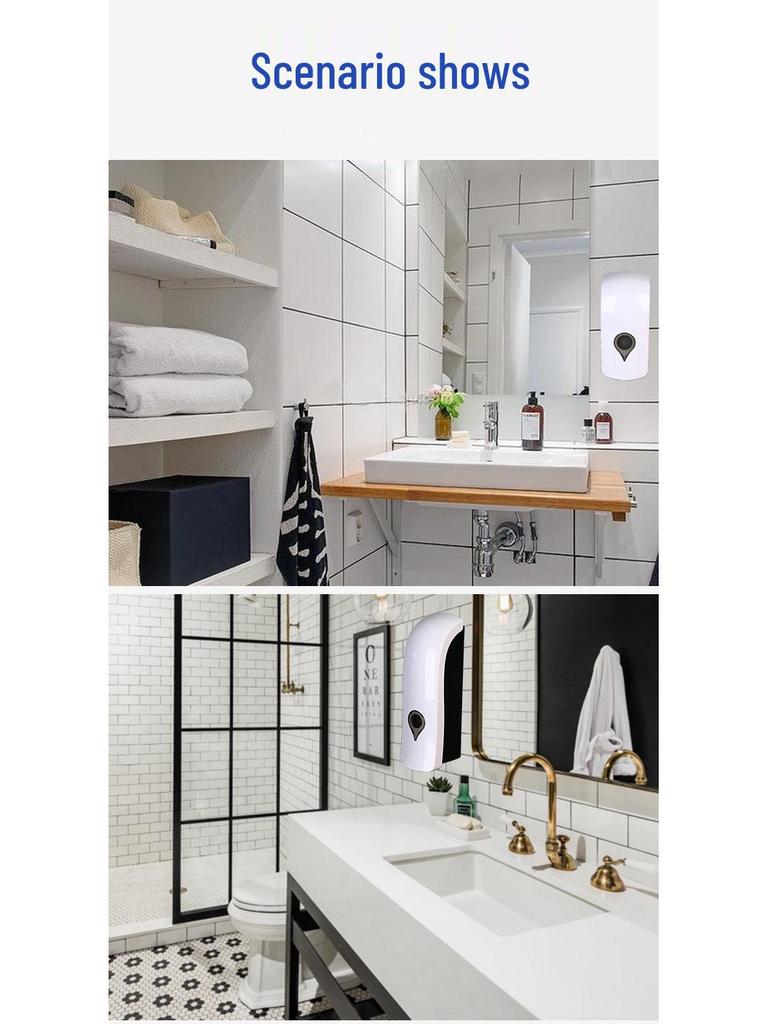 Wall-Mounted 1000ml Home Bathroom Manual Soap & Hand Sanitizer Dispenser