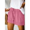 YYFS Pantaloncini sportivi a vita alta con stampa tinta unita casual alla moda da donna