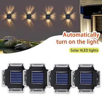 LED solární nástěnné světlo Vodotěsné Solární osvětlení nahoru a dolů Svítící osvětlení Pro venkovní zahradu plot schody Dekorace Solární lampa