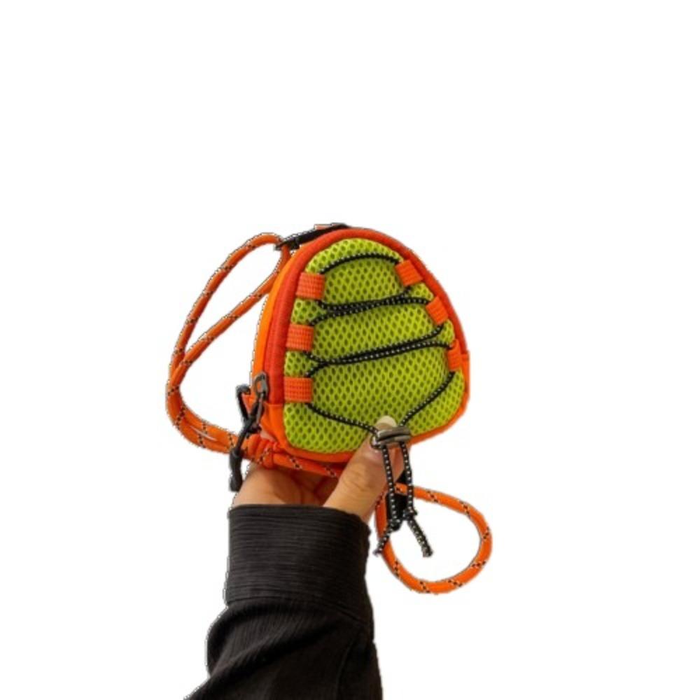 

Контраст цветов Милый мини-кошелек Повседневный холщовый кошелек для монет Модные нейлоновые сумки через плечо для детей зелёный