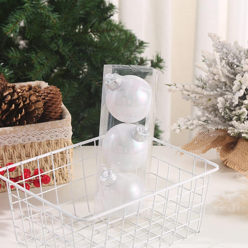 8cm Laser Christmas Balls Pendant Shatterproof Reusable Colorful Christmas Hanging Balls Elegant Plastic Xmas Tree Pendants
