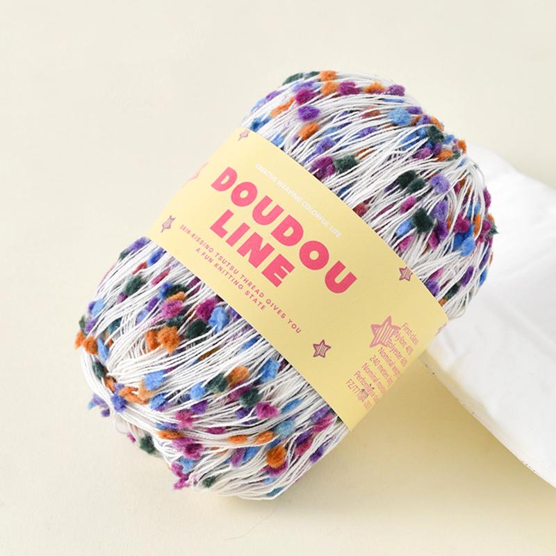 Filato di mohair morbido e confortevole, 50 g/rotolo, filo arcobaleno multicolore per maglione, sciarpa, fai da te, gomitolo di lana all'uncinetto, pois colorati