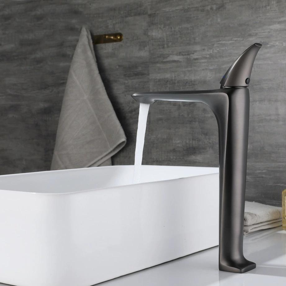 New Basin Faucet Hot and Cold Bathroom Single Lever Brass Brush Gold Sink Mixer Decked Sink Mixer Brass Grey Chrome
