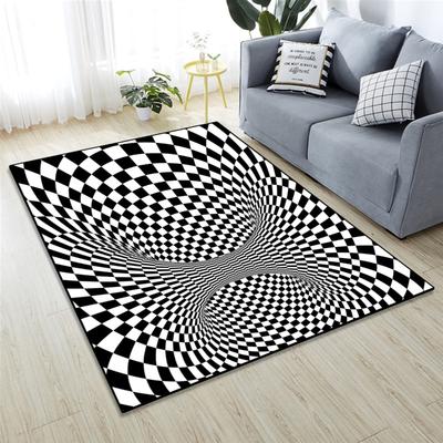 3D Stereoskopischer Visueller Quadratischer Wohnzimmerteppich Illusionen Fallenmuster Eingang Schlafzimmer Couchtisch Bodenmatte