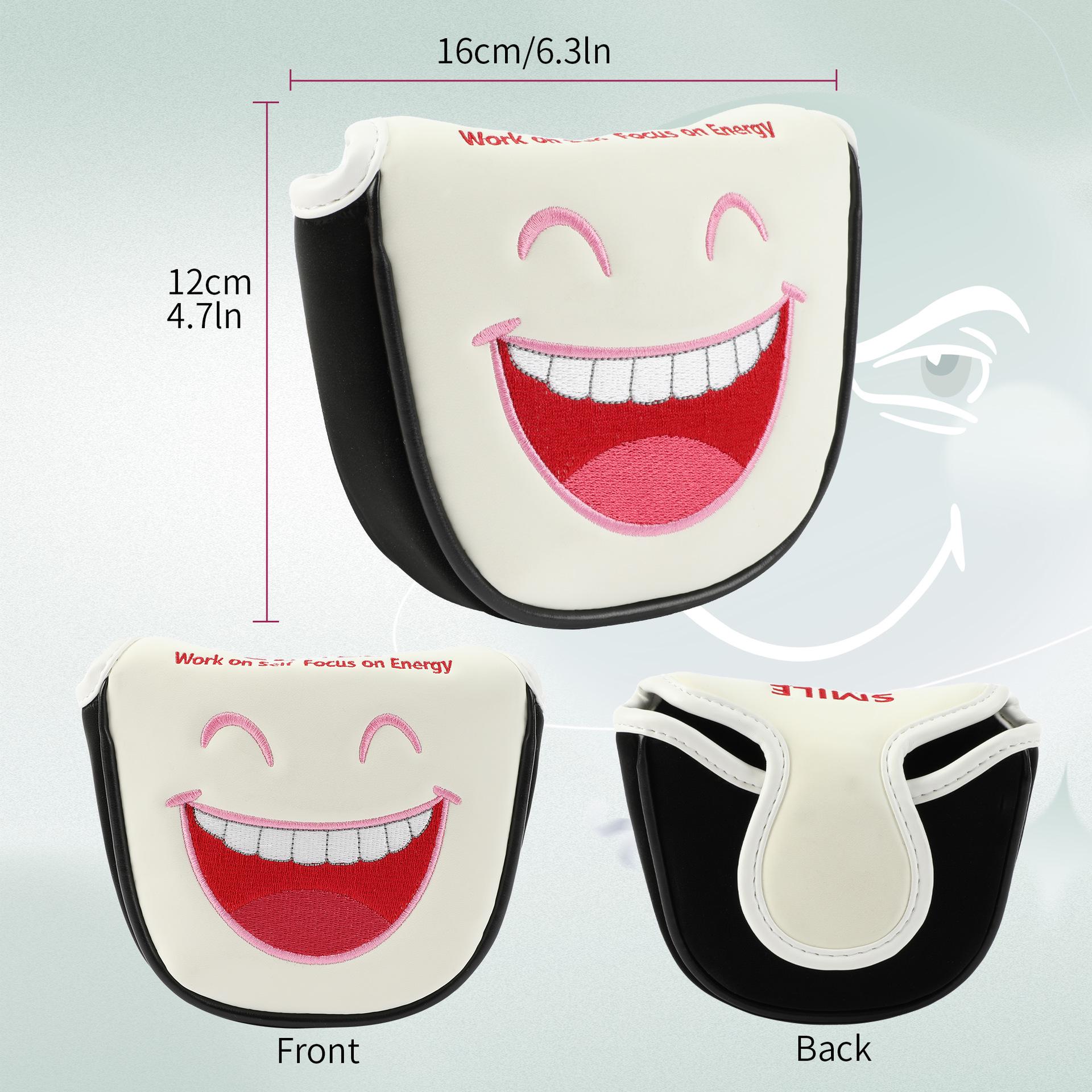

Waterproof Smiley Face PU Golf Putter Headcover