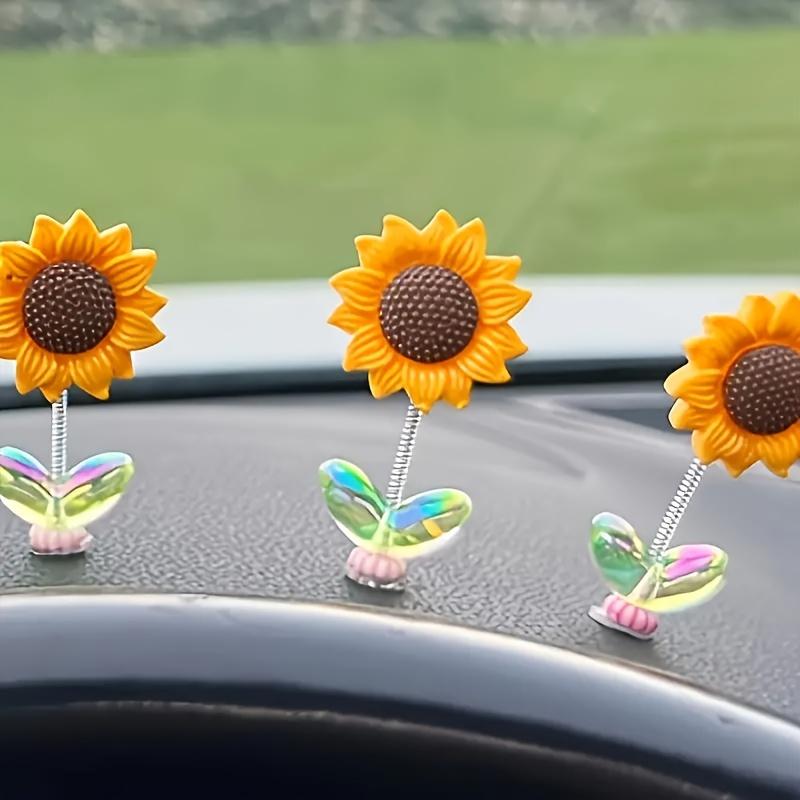 5PCS Car ornaments sway and shake, sunflowers, car interior decoration products, small flower ornaments sway and shake