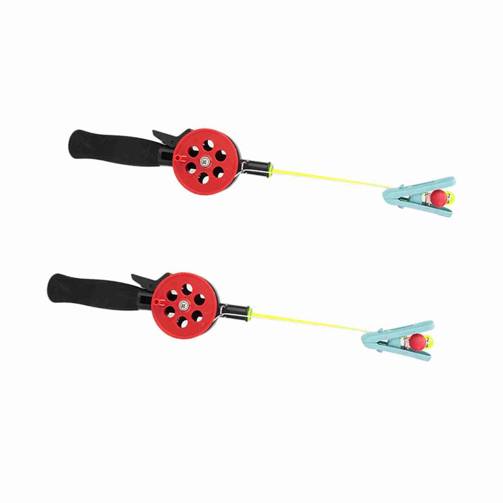 2Pcs Crab Fishing Rod Ice Fishing Pole with Shrimp Clamp Accessories Random Color