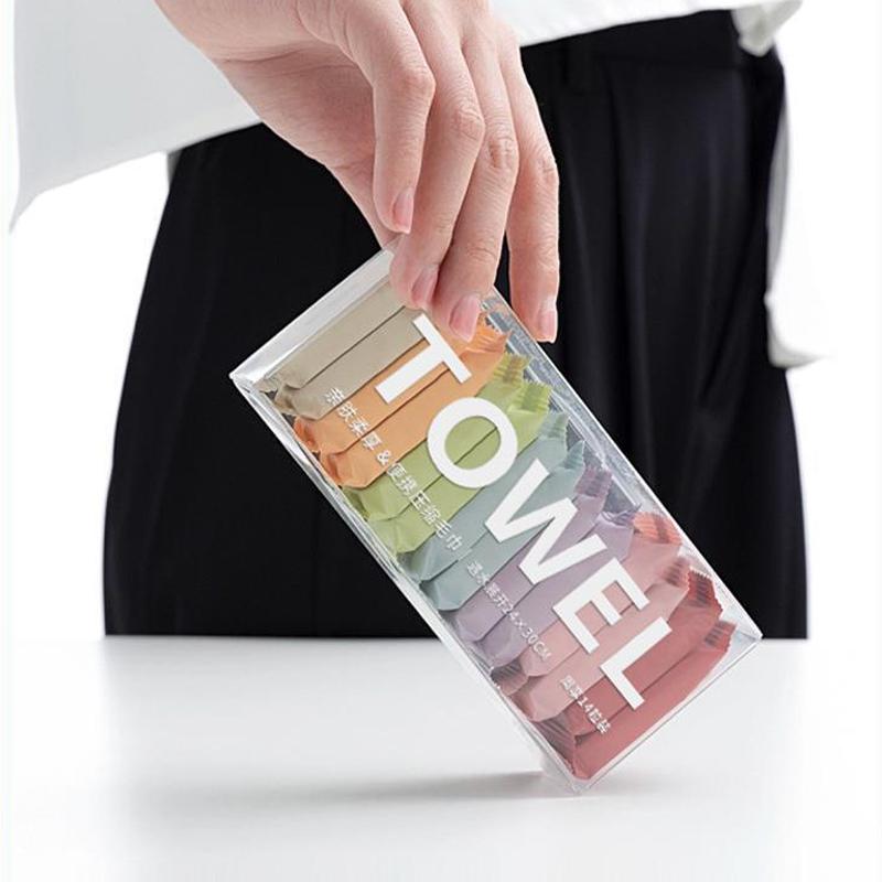7/28pcs Disposable Washcloth Portable Travel Towel Thickened One-time Compressed Face Cleansing Beauty Square Towel