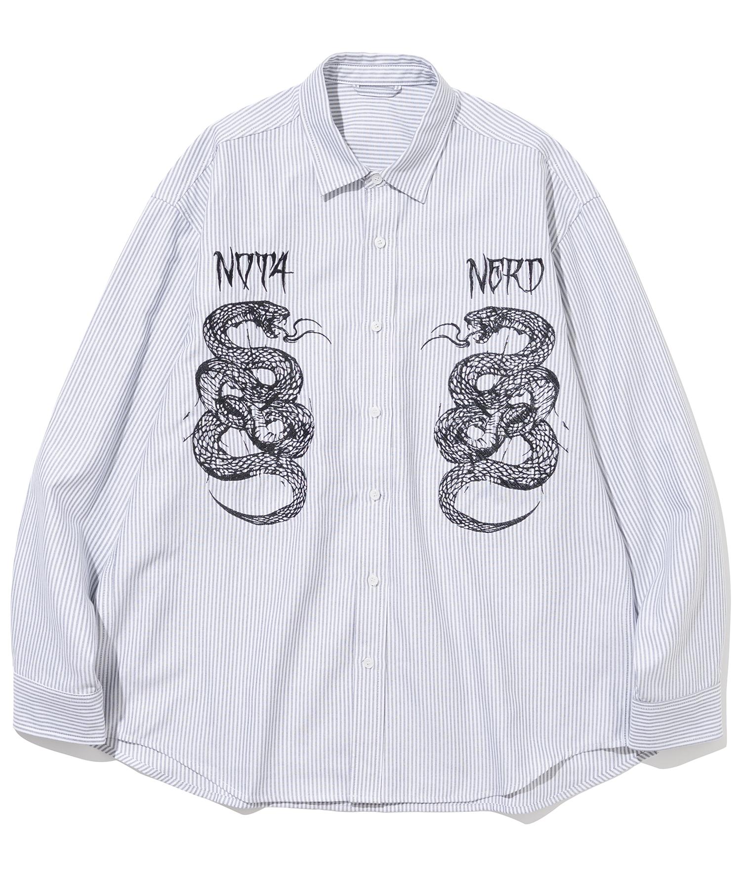 Рубашка Notponerd со змеями - Черная в полоску Stripe Black/L