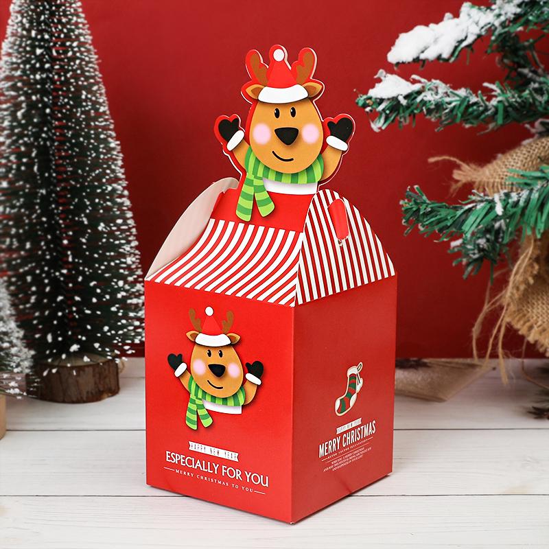 20Pcs Christmas Candy Gift Box Chocolate Cookie Apple Packing Boxes Santa Claus Bags Christmas Decorations for Home New Year 2025
