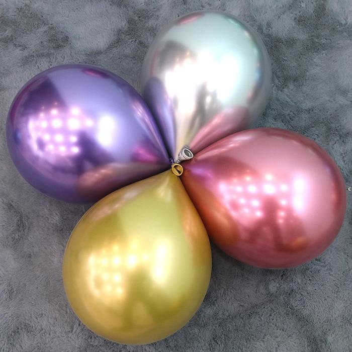 

50 шт. 10-дюймовые металлические латексные шары золотые серебряные хромированные шары свадебные украшения принадлежности для дня рождения 10inch