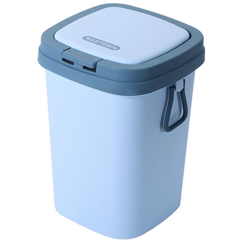 Press Type Trash Can with Lid Portable Small Bathroom Kitchen Bedroom Waste Bin Household Plastic Garbage Pail for Dorm Office