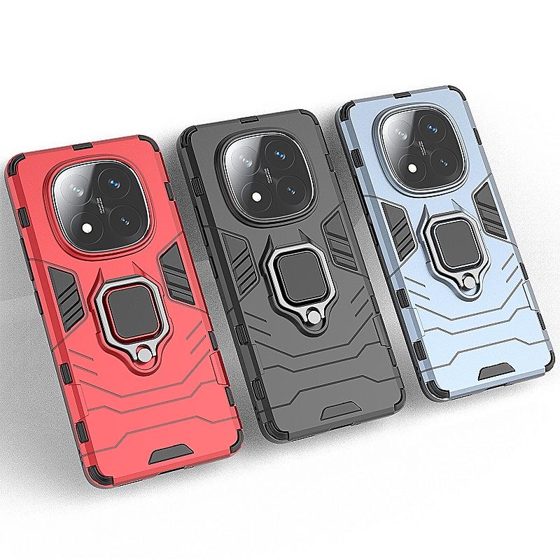 Shockproof Heavy Armor PC Case For Xiaomi Redmi Note 15 Pro 14 Pro Plus 5G Magnetic Ring Bracket Enhanced Anti-drop Back Cover