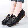 Women's Black Loafers Moccasins Casual Slip On Grey Flats Walking Shoes for Mother Plus Size