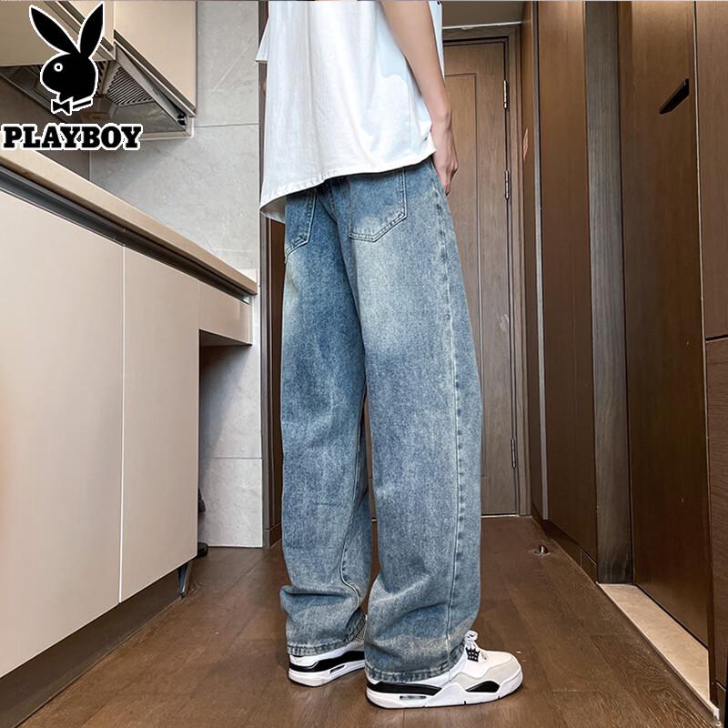 Playboy Men's Loose Fit Straight Leg Jeans