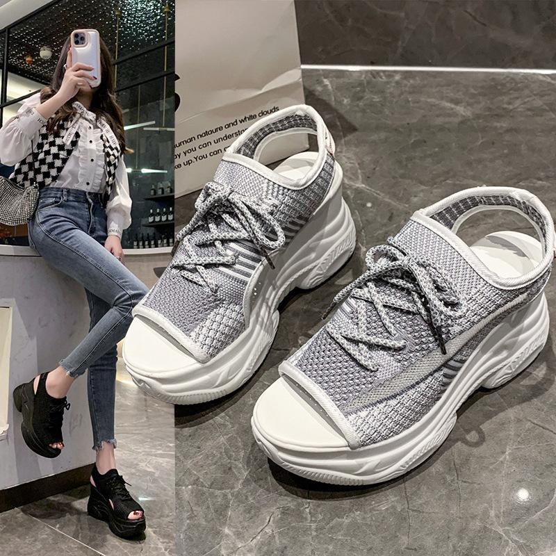 Ladies' Wedge Sandals, Women's Summer New Style, Fly Woven Breathable Series with Fish Mouth Cover, High Heels, Breathable and Comfortable